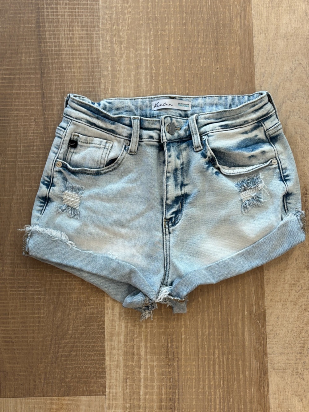 KanCan Curvy High-Rise Denim Shorts